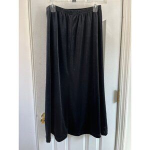 Vintage 1980's Women's Black Herman Geist Classic Maxi Skirt Elastic Waistband S